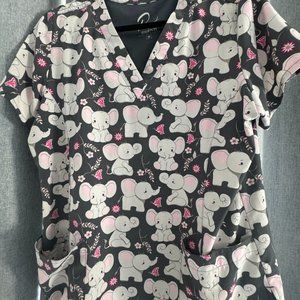 Elephant women's scrub top